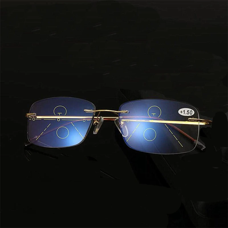 Очки для чтения без оправы с защитой от сисветильник женские прогрессивные