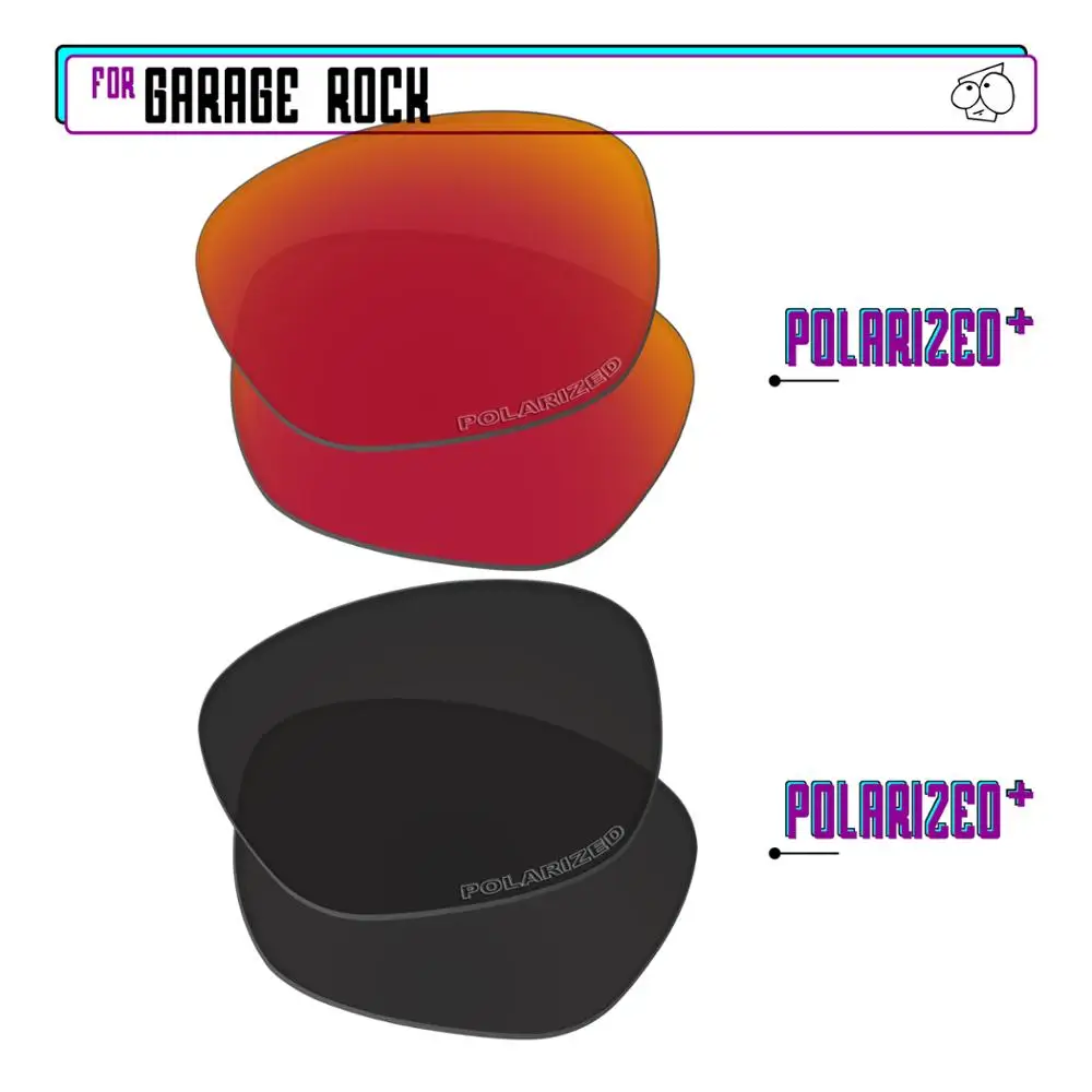 EZReplace Polarized Replacement Lenses for - Oakley Garage Rock Sunglasses - BlackPPlus-RedPPlus