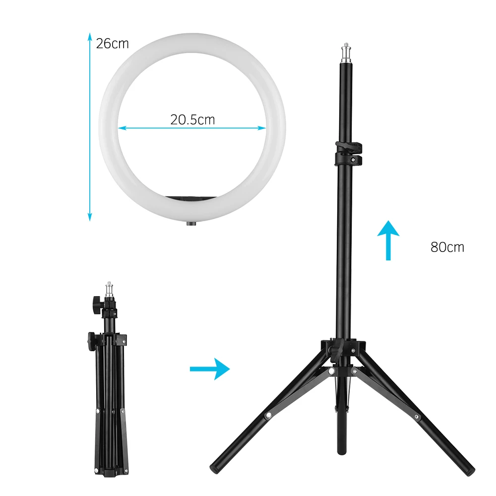 10 дюймов видео светодиодный кольцевая лампа кольцевой светильник с