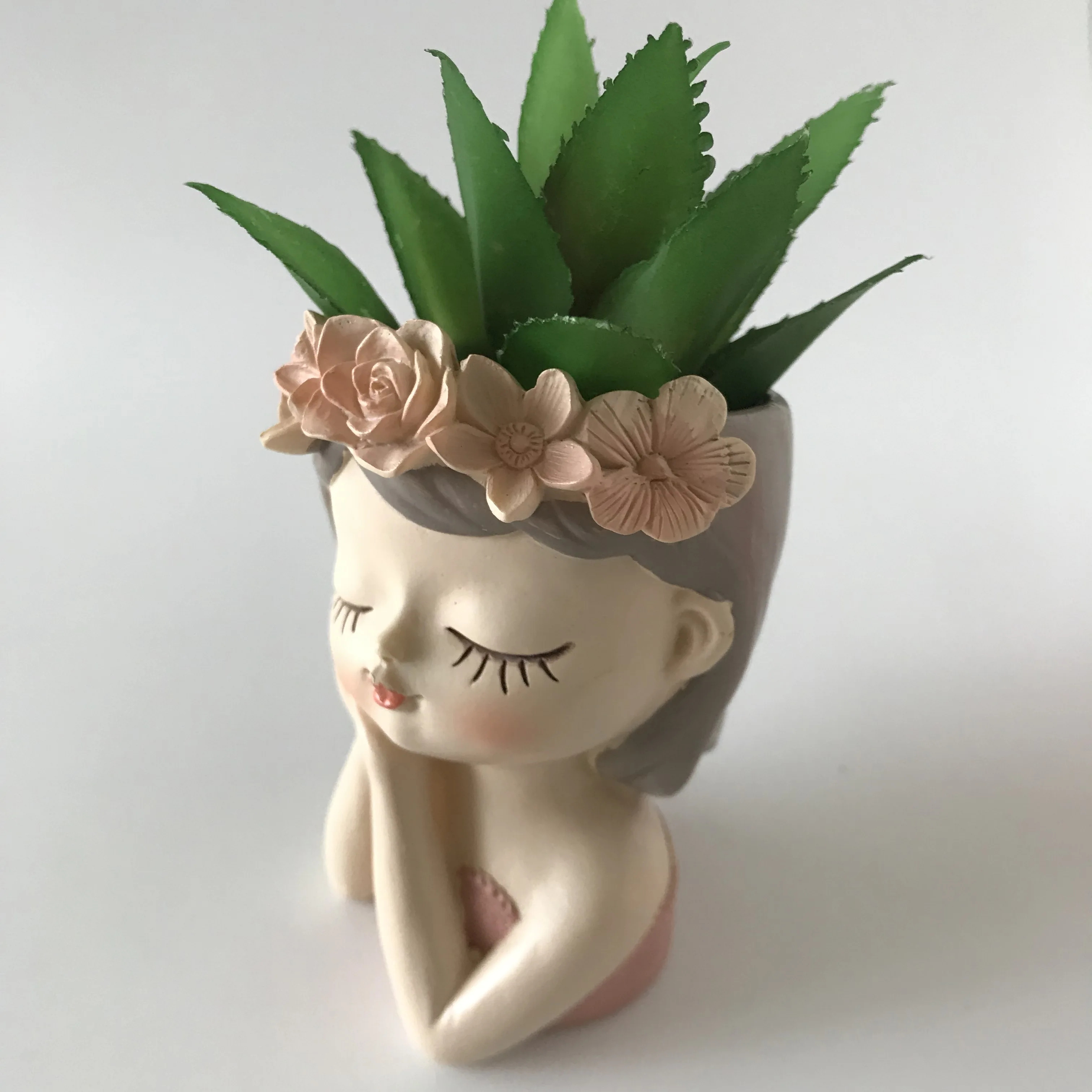 Силиконовая форма милый 3D Цветочный Горшок для девочек ваза из цементной смолы