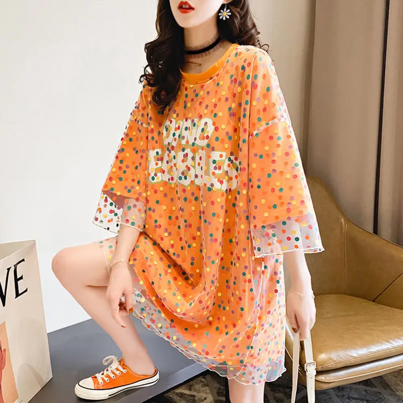 Женская футболка из двух частей с коротким рукавом свободного покроя|Футболки| |