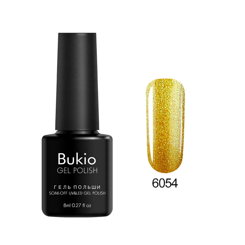 Bukio, новая Обновленная краска для ногтей, один шаг, 3 в 1, лак для ногтей, Полупостоянный УФ-Гибридный гель, эмалированный Гель-лак для ногтей, 8 мл - Цвет: 6054