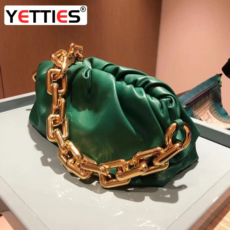 

Luxury Brand Women Cloud Bag Gold Chain 100% Leather Soft Shoulder Bag 2020 Spring and Summer New Fashion All-match Handbag Hot
