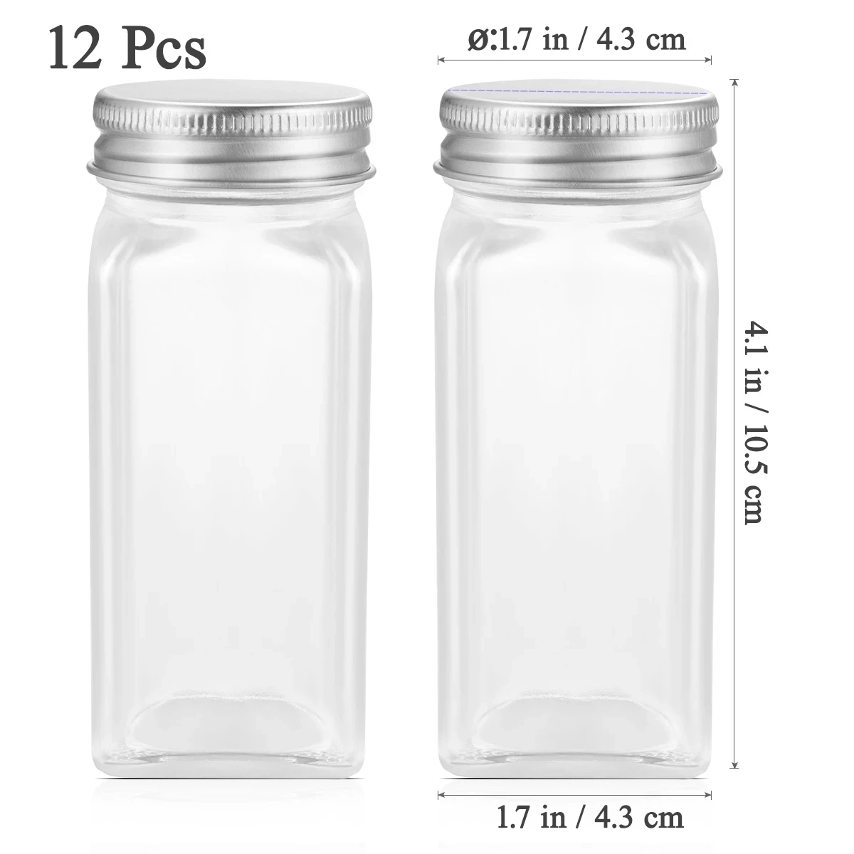 

12PCS set seasoning jar square glass container seasoning bottle kitchen and outdoor camping seasoning container