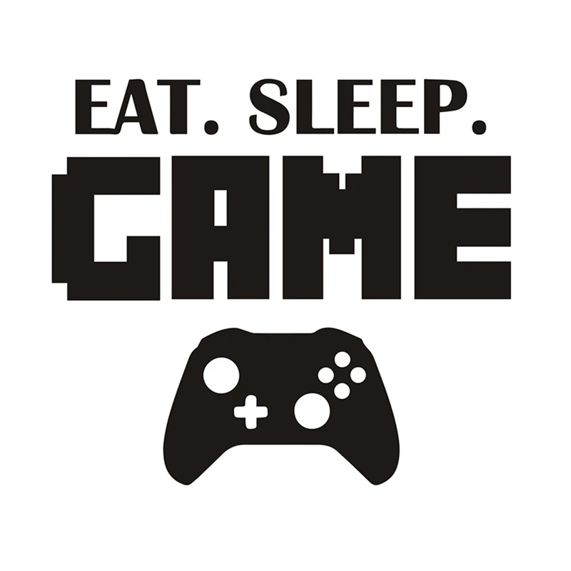 Eat Sleep игра букв виниловые наклейки на стены Стикеры джойстика геймпад искусства