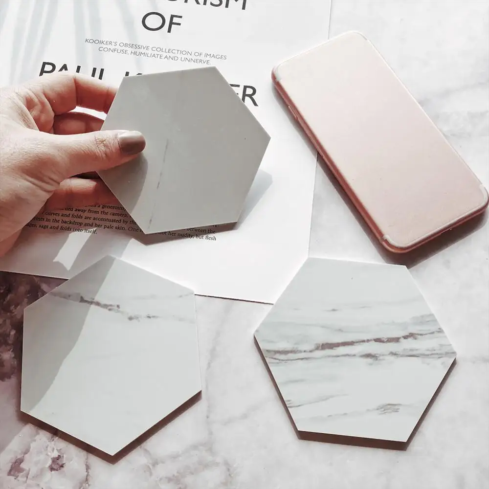 Многоцелевого использования 1 шт. ПВХ имитация Мраморная Подставка для стаканов