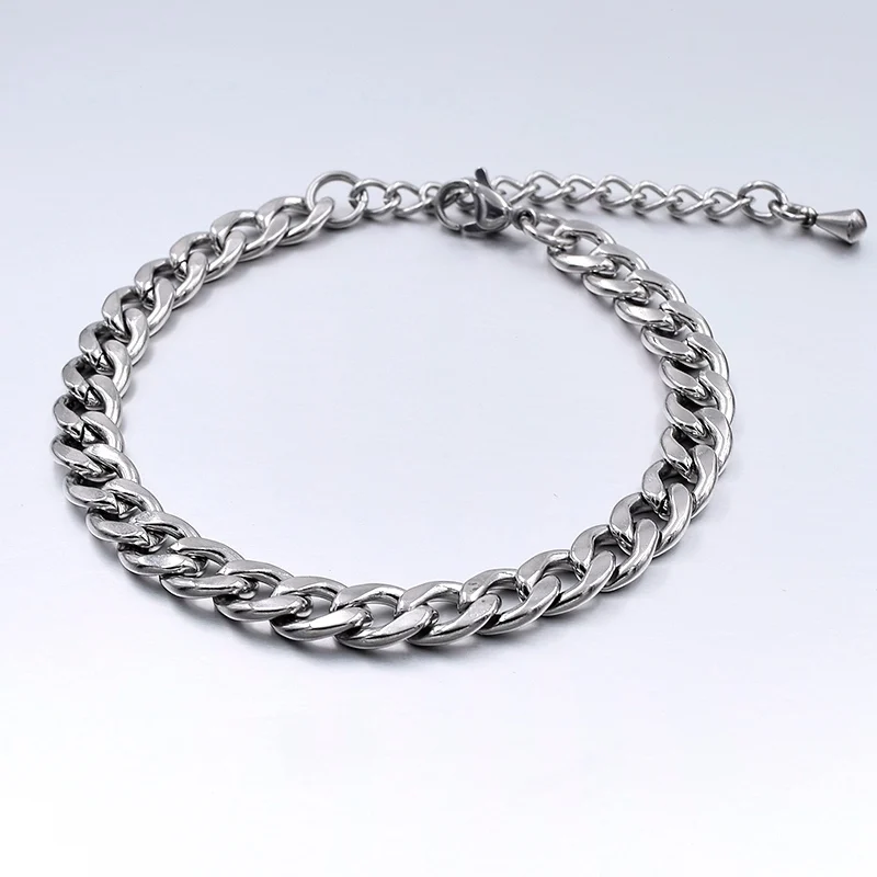 5mm NK chain Anklet Ювелирные изделия летние пляжные браслеты на ногу лодыжки браслеты для женщин ножная цепочка простые мужские ножные браслеты из нержавеющей стали серебристого цвета - Окраска металла: 5mm NK chain Anklet