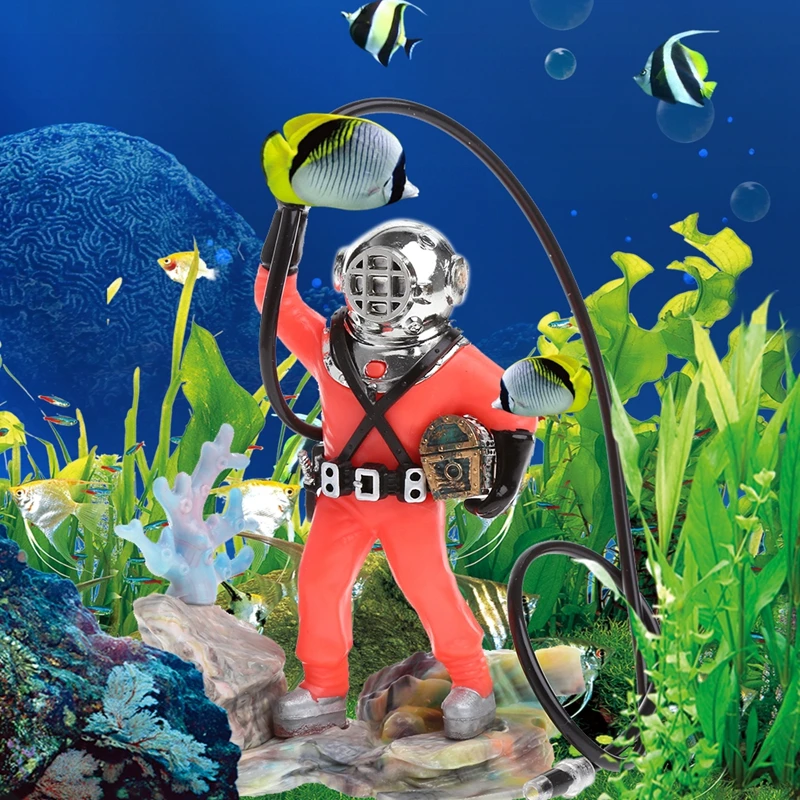 Садок для рыбы Применение Sea Treasure Diver Action аквариум орнамент Реалистичный дизайн |