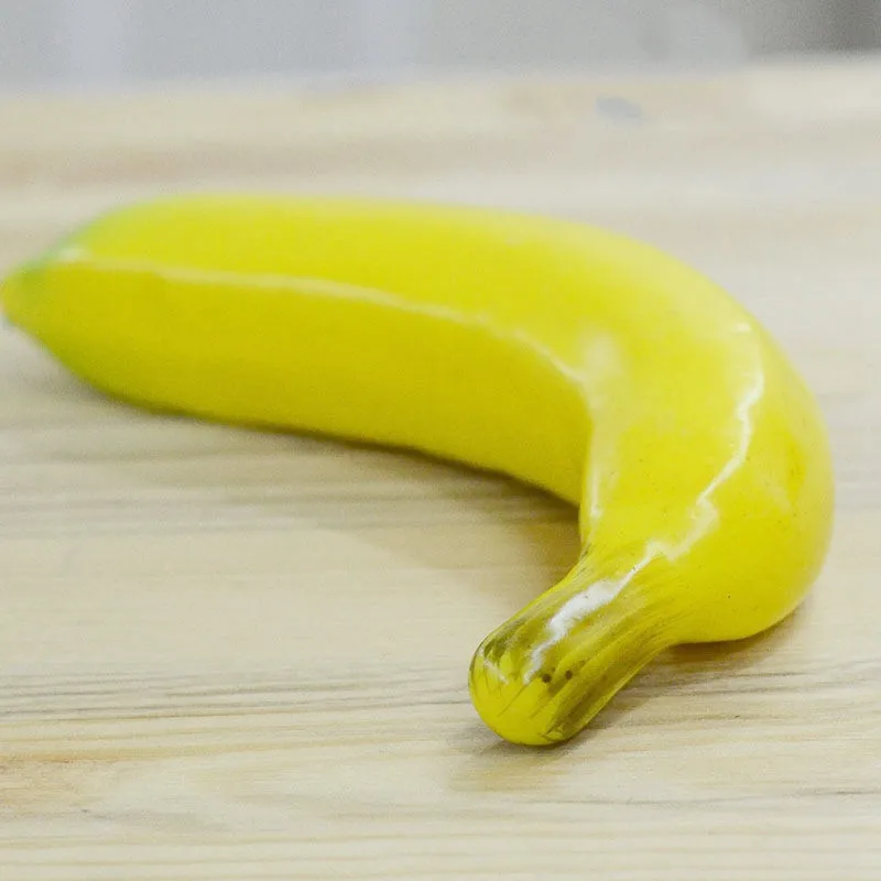 banana Искусственные фрукты поддельные яблоко лимон игрушечный миксер фрукты для украшения свадьбы Вечерние украшения дома реквизит для фотосъемки ремесло еда - Цвет: banana