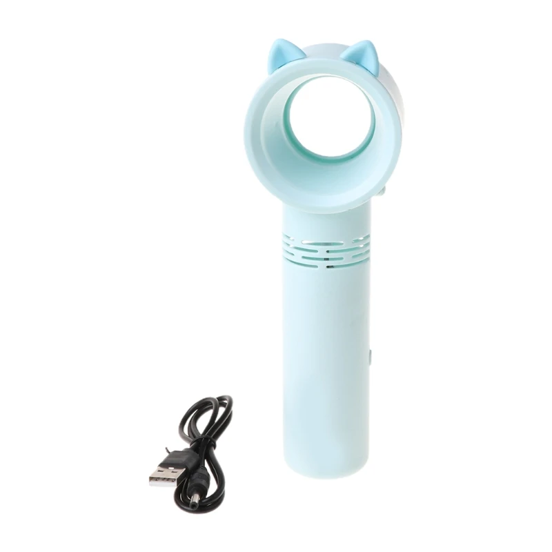 

Mini USB Charging Handheld Bladeless Fan Cute Cartoon Air Conditioning Blower for Home Office Use