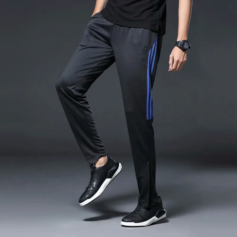 

Men Sports Running Pants zipper Pockets Athletic Football Soccer Training sport Pants Elasticity Legging jogging Gym Trousers