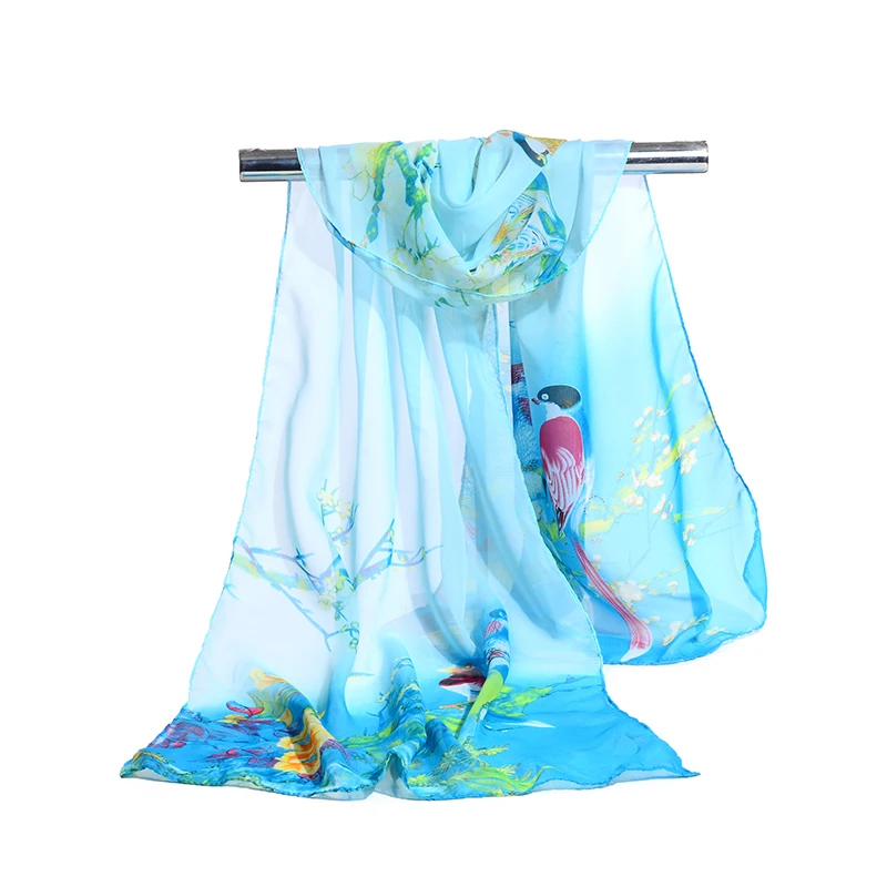 

Scarf for Woman Chiffon Spring Winter Oblong Fashion Scarves Shawl Floral Wraps Printed Multicolor