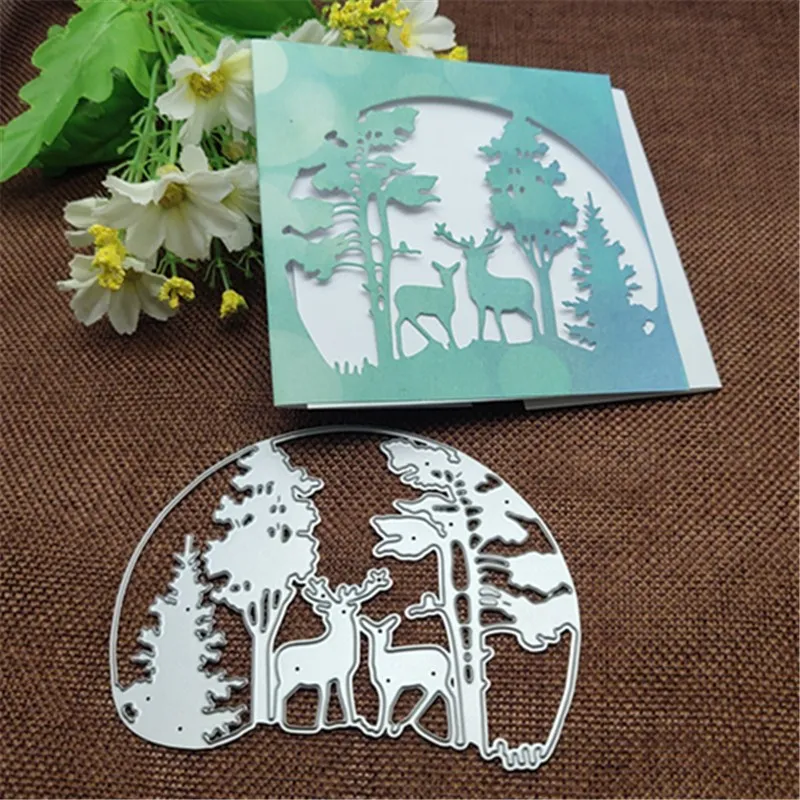 Рождественская елка животное олень Рамки Металлические Вырубные штампы