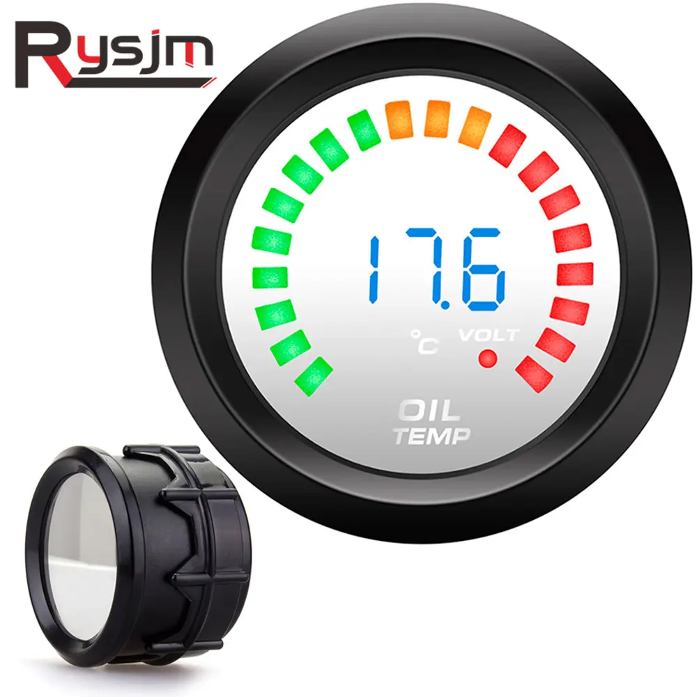 

2 inch 52mm Digital LED Oil Temp Gauge Car Simulate Oil Temperature Gauge With Sensor Smoke Car Meter motorcycle universal