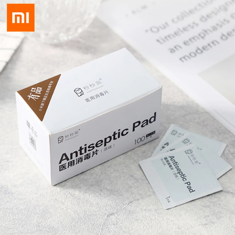 100 шт. Xiaomi Miaomiaoce антисептическая прокладка медицинская стерилизация 75% спирт для