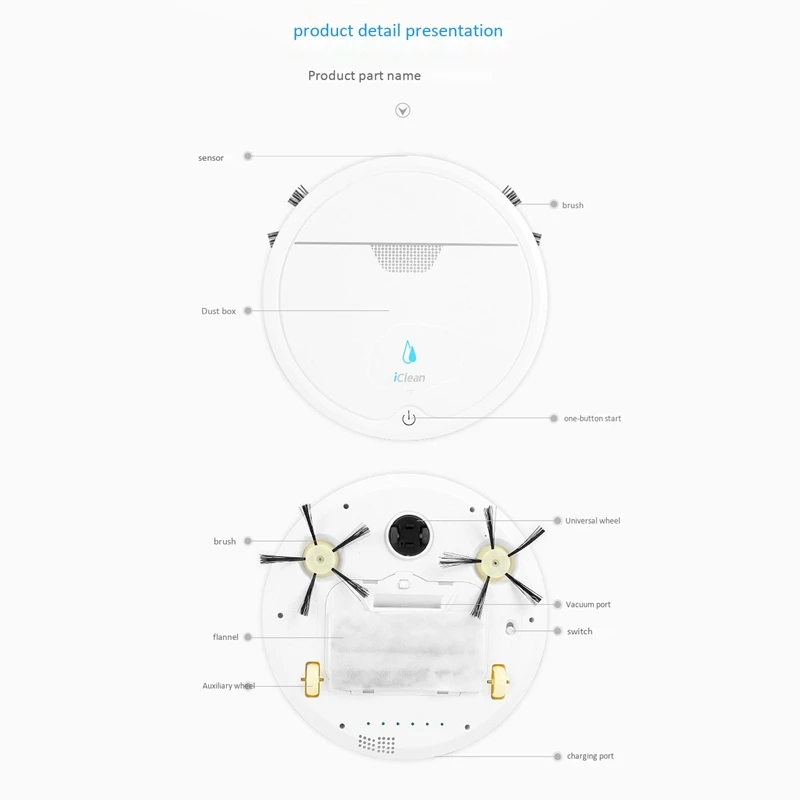 Перезаряжаемые умный пылесос робот 4 в 1 взаимный обмен данными между компьютером