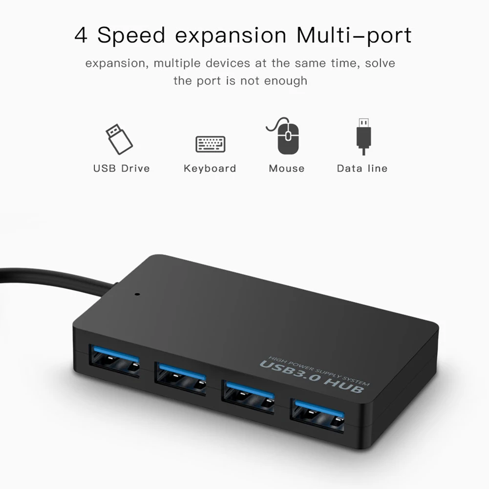 USB 3 0 высокоскоростной разветвитель Ultra-Thin One-To-Four usb-хаб с интерфейсом питания |