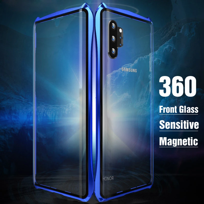 360 магнитный чехол для Samsung Note 10 Note10 Plus Pro защитный металлический бампер всего