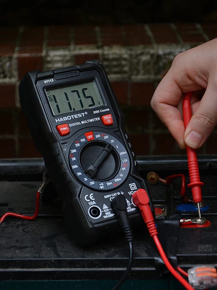 

Manual Range Digital Multimeter 2000 Counts Battery Test AC/DC Voltage Meter Back Light Large Screen HABOTEST Electrician Tools
