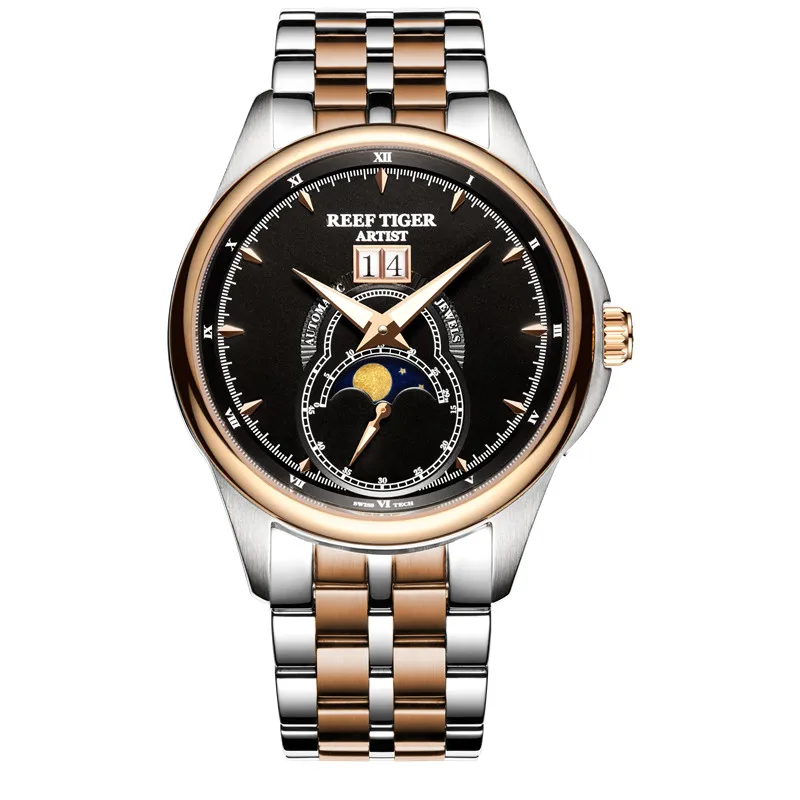 Часы Reef Tiger мужские автоматические из нержавеющей стали|Мужские механические