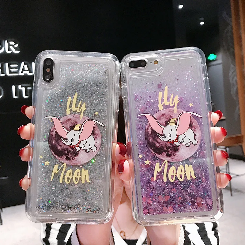 

Flowers Glitter Pink Phone Case For iphone 6 6S 7 8 Plus X XS 11 Pro MAX XR Dynamic Quicksand Liquid Protective Back Cover Coque