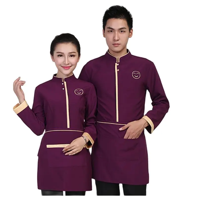 

Waiter Work Clothes Long-sleeved Fast Food Restaurant Hotel Catering Work Autumn Winter Chinese Restaurant Clothing