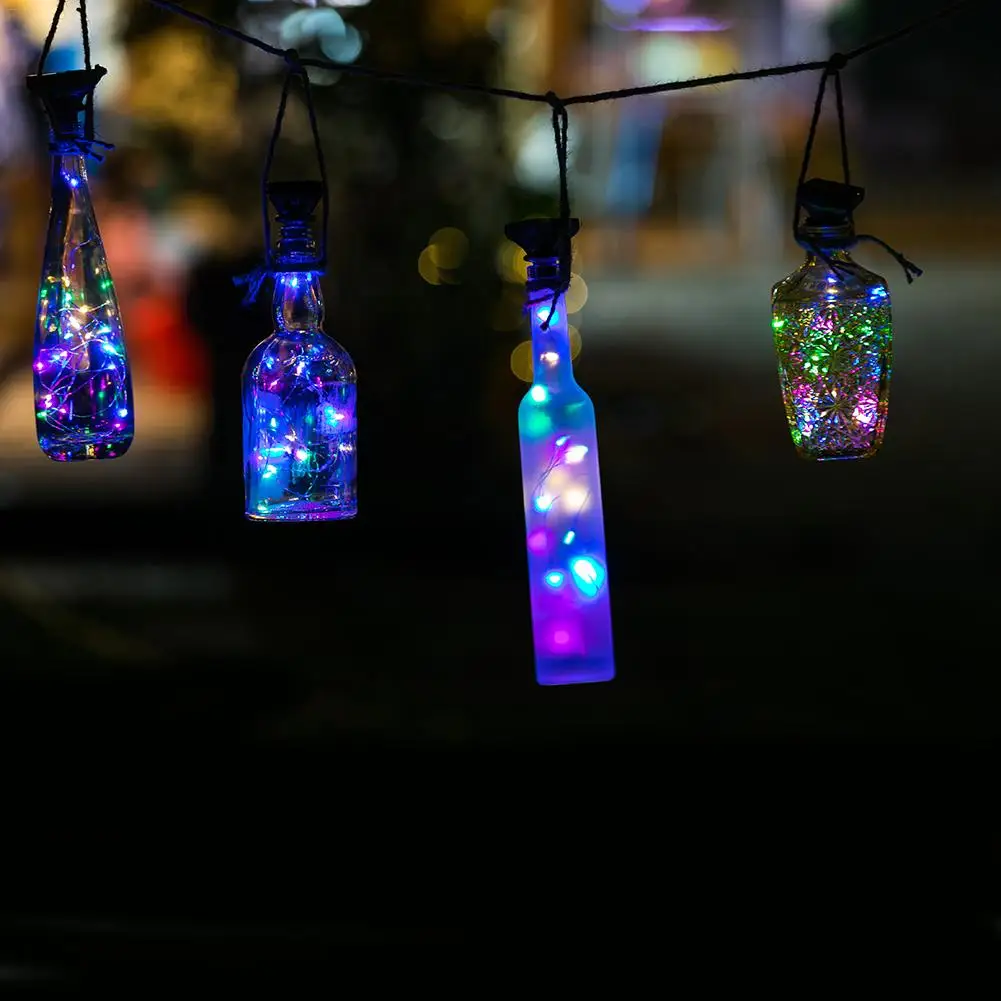 

20 LED Copper Wire String Light Bottle Stopper Led Fairy Lights Lamp For Christmas Party Wedding Colorful Light Bar Decor 2m