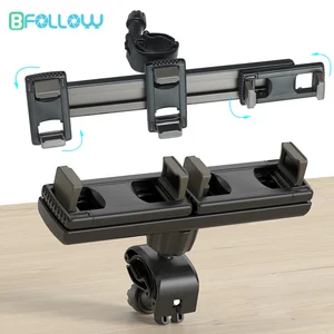 bfollow dual triple clip clamp holder stand mount universal for tablet ipad pro 12 9 mobile phone 360 rotate for tripod bracket free global shipping