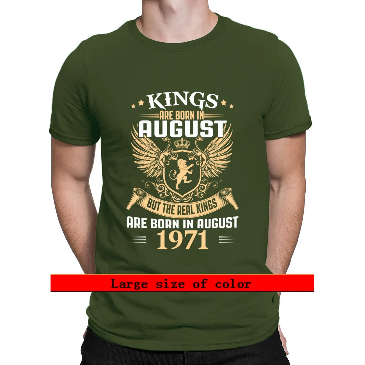 

Kings Legends Are Born In August 1971 2021 T Shirt Comical Summer Style Euro Size S-3xl Tee Shirt Designing Slim Family Gift