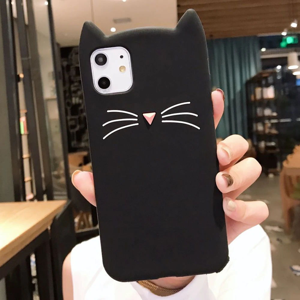 LAPOPNUT чехол с мультяшным котом для Iphone 11 Pro Xs Max Xr X 7 8 Plus 6 6s 5 5s SE 3D милое кошачье ухо