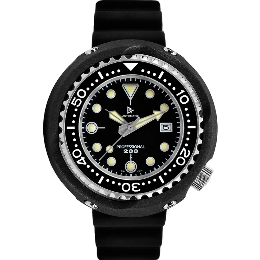 

Retangula Rdunae RTSE011 Men's Tuna Dive Watch Sapphire Black Dial Luminous 200M Water Resistance NH35 Automatic Movement Watch