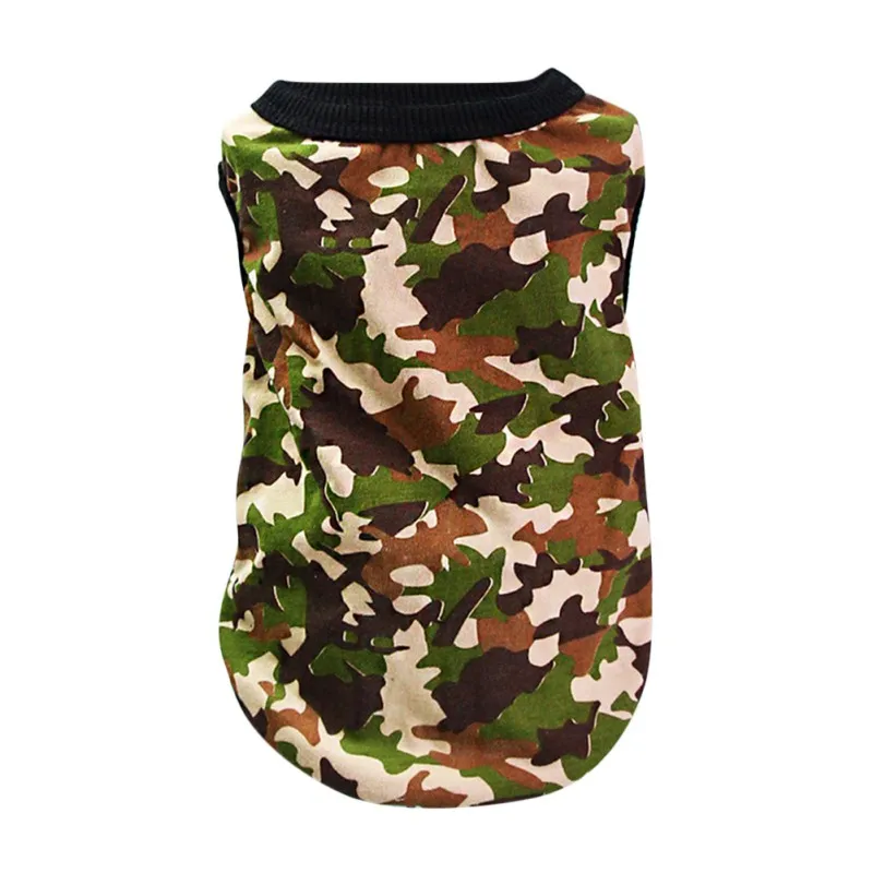 Футболка для собак и кошек одежда жилеты хлопковая щенков камуфляжная