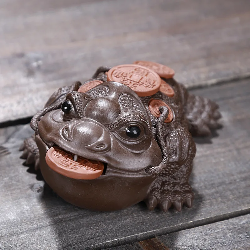 WHYOU Фиолетовый Глиняный чай для домашних животных ручной работы статуэтка Лаки