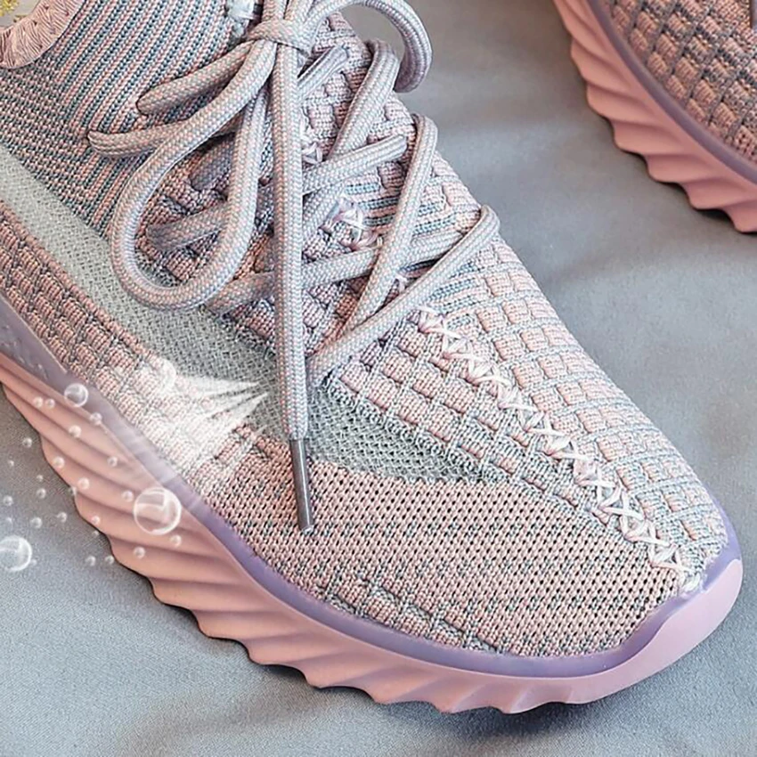 

Women Summer Sneakers Casual Flying Knitted Breathable Mesh Mixed Colors Sport Platform Shoes Female Outdoor Walking Flat Shoes