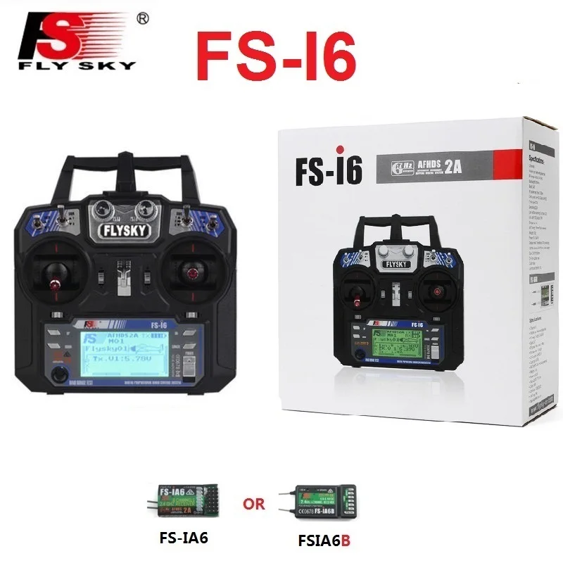 

Flysky FS-i6 2.4G 6ch RC Transmitter Controller with iA6 IA6B Receiver For Helicopter Plane Quadcopter Glider Drone