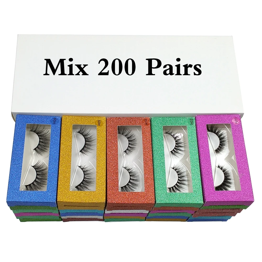 

Eyelashes Wholesale 30/50/100/200pcs 3D Mink Lashes Natural False Eyelashes Long Set faux cils Bulk Makeup wholesale lashes