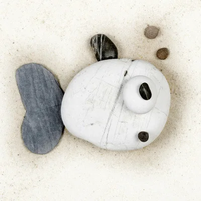 Скандинавская современная простая масляная живопись камень Рыба животное без