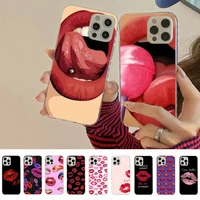sexy lips phone case for iphone 11 12 13 mini pro xs max 8 7 6 6s plus x 5s se 2020 xr cover