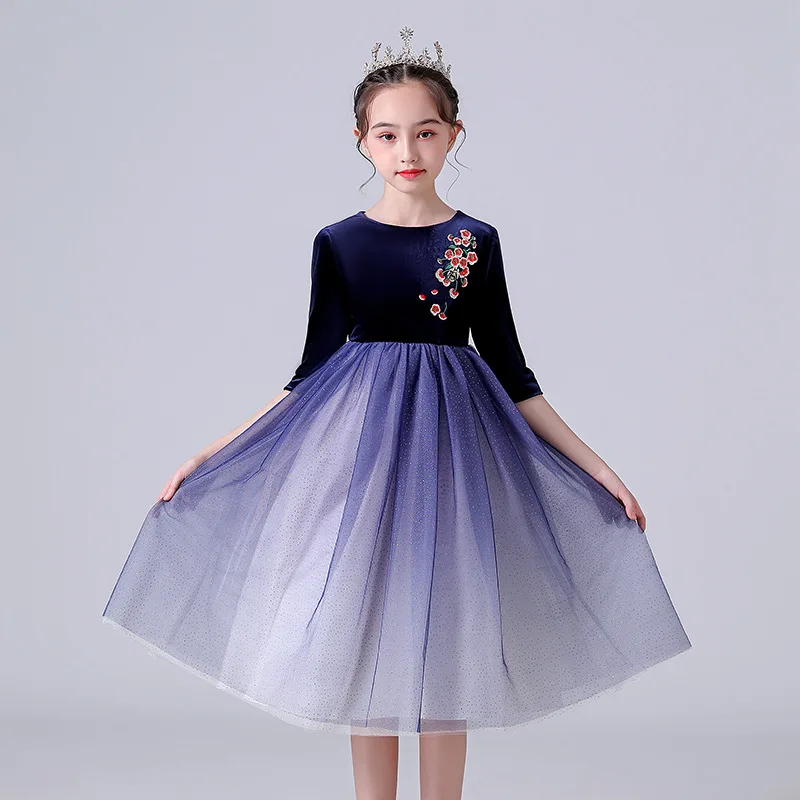 

Платье детское демисезонное с цветочной вышивкой, на возраст 3, 6, 10, 12 лет