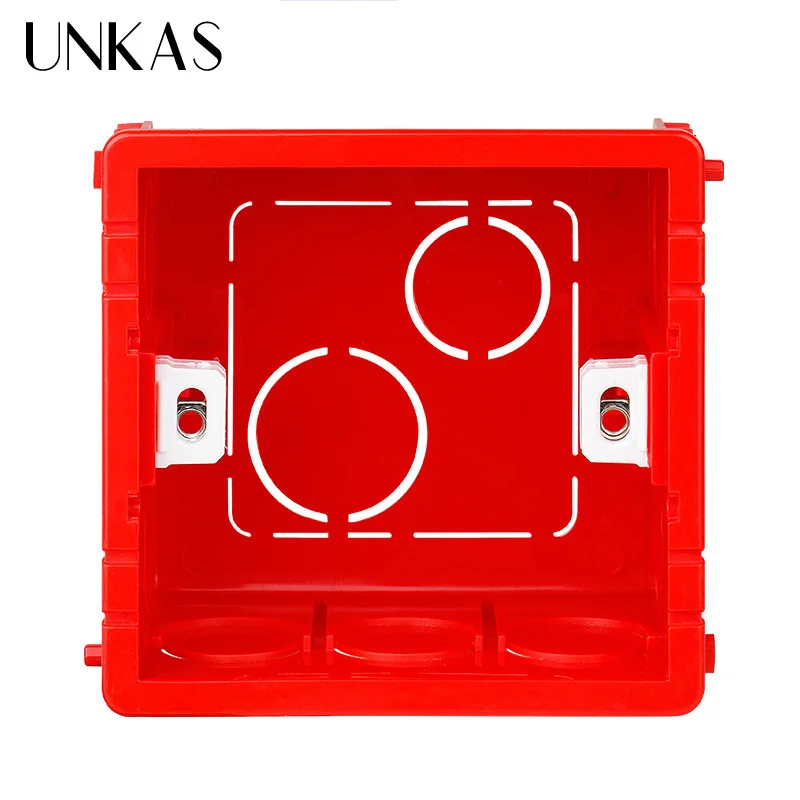 

UNKAS Wiring Back Box Adjustable Mounting Box Internal Cassette 86mm*83mm*50mm For 86 Type Switch and Socket