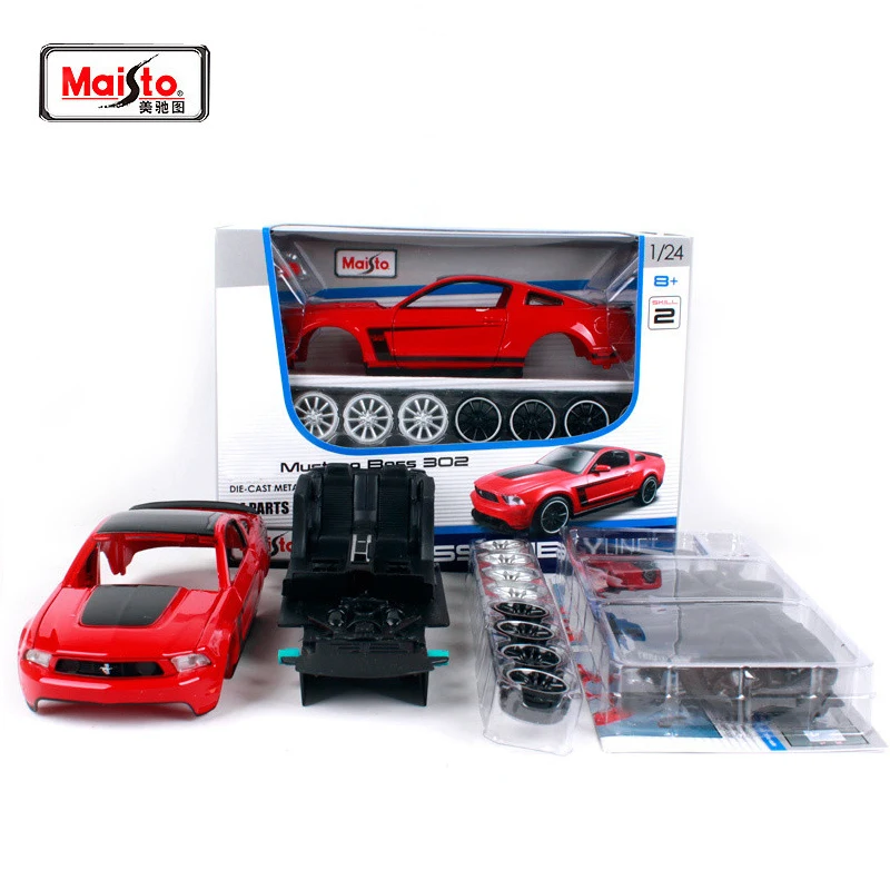 Металлическая Модель автомобиля Maisto 1:24 mustang boss 302 красная ручная сборка модель