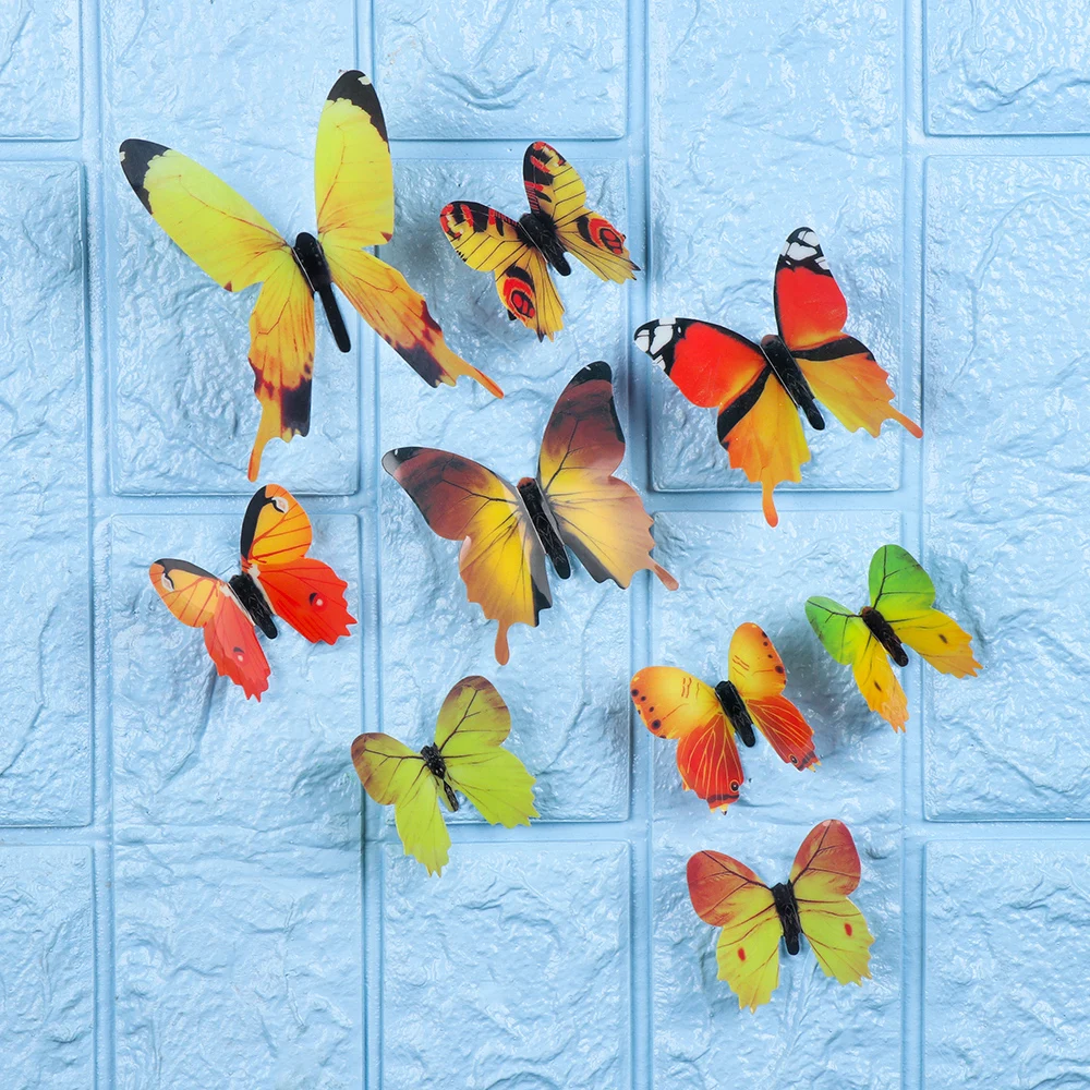 

12PCS/Set 3D Butterfly Wall Sticker PVC Folding Wings Decals Mural Wall Art DIY Single Layer Party Supplies Wedding Ornament