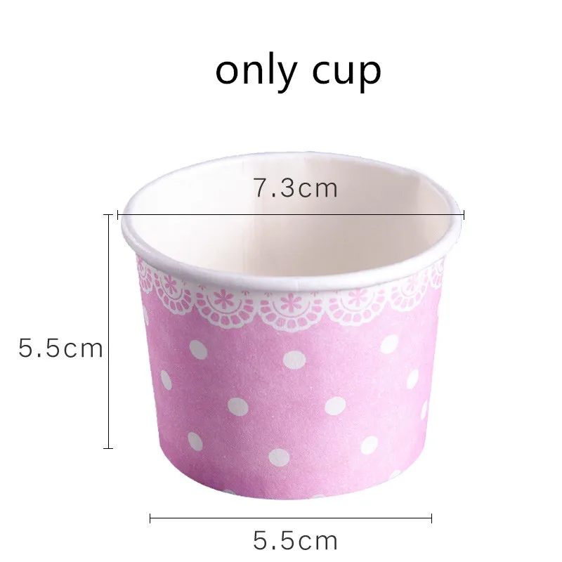 only cup 50 шт небольшие Творческий одноразовый лед сливки чашки вечерние на день рождения свадьбы пользу милые Бумажные Формочки для кекса десерт упаковка миска с крышкой - Цвет: only cup