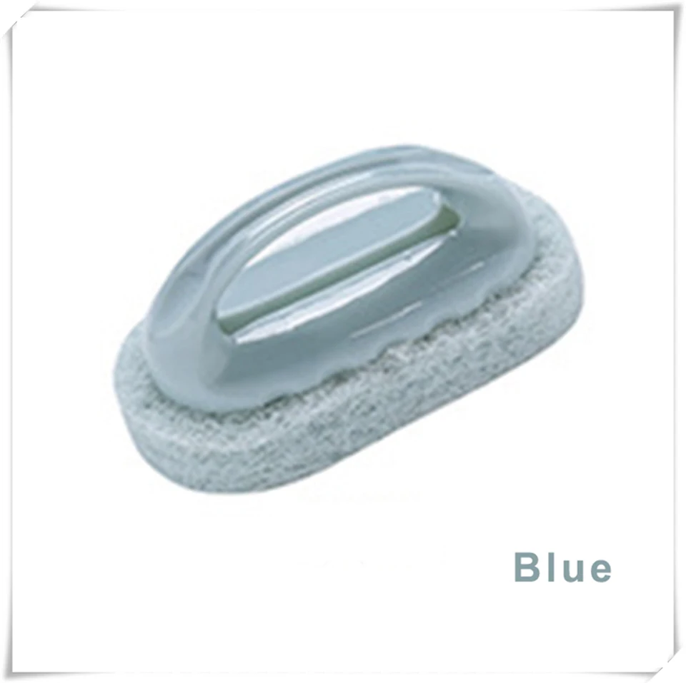 sponge brush blue MSJO губка щетка для посуды Ванная комната Кухня окно Туалет скруббер Очиститель специальный толстый хлопок микрофибра чистящие губки - Цвет: sponge brush blue