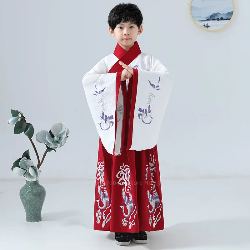 Традиционное китайское платье Hanfu для маленьких детей с древним краном винтажный