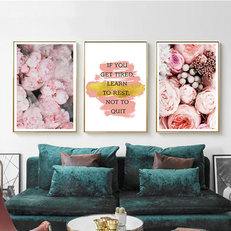 Красочный цветочный Рисунок домашний Декор стены искусства Скандинавская