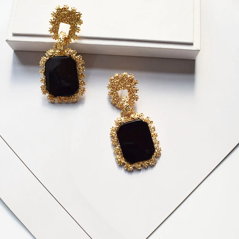 Модные металлические Bump квадратный свисающие серьги для женщин разноцветные