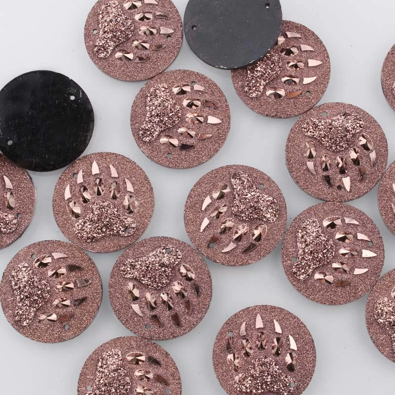 Драгоценные камни в виде медвежьего когтя из розового золота 25 мм круглые стразы