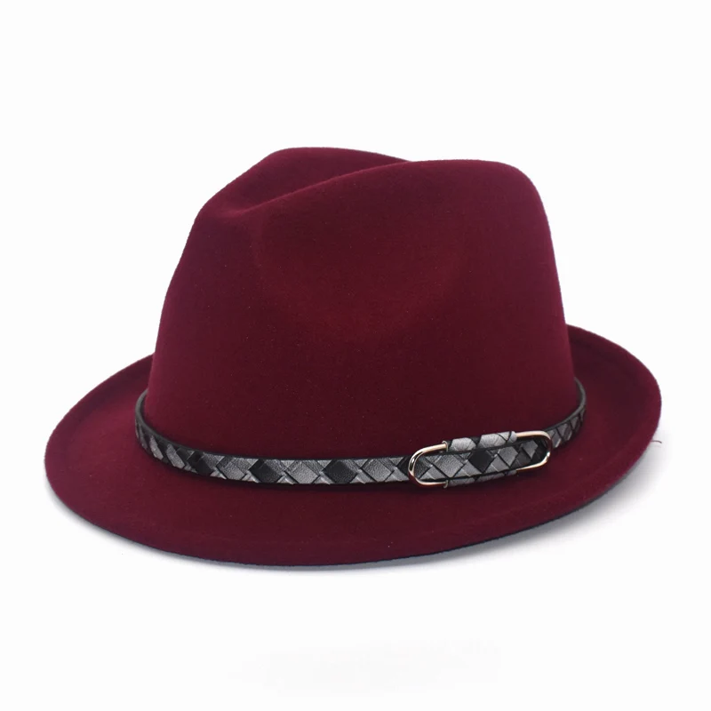 Black Hat Ladies Felt Hat Ladies Fedora Hat Retro Top Hat Ladies Flat Brim Hat Men Street Gambler Hat F71