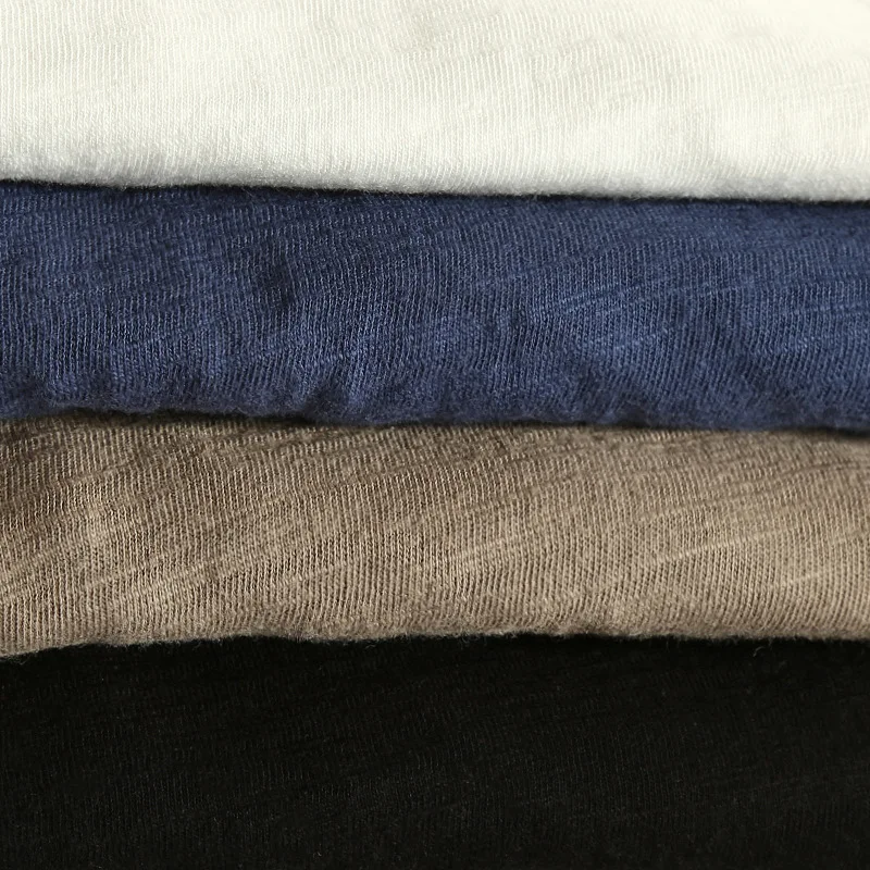 

2021 men's long sleeve v-neck t-shirts Fake two pieces pure cotton casual tees men blue white black patchwork tops male pullover